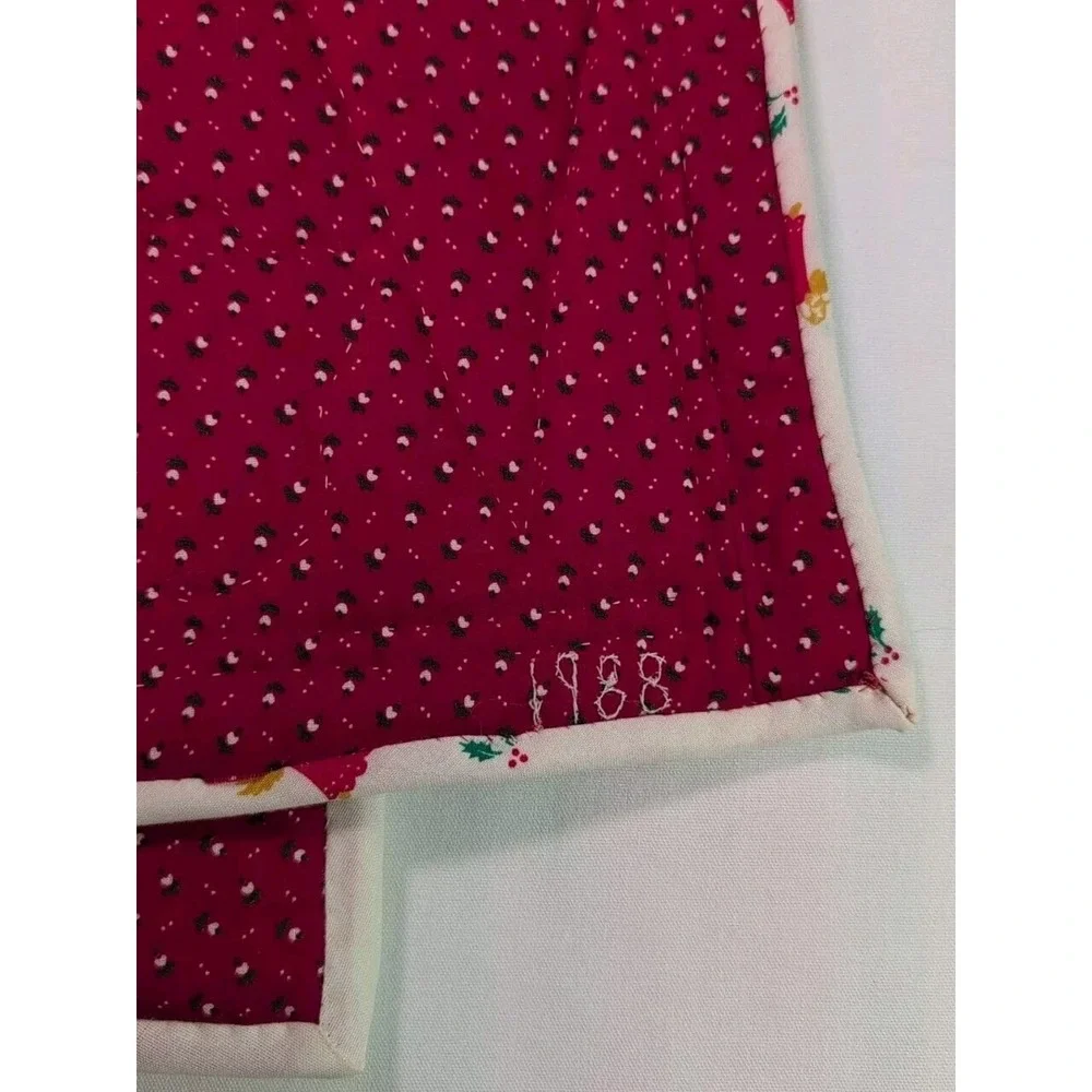 Vintage Christmas Handmade‎ Quilt Angel Motif Table Runner And Centerpiece Pads
